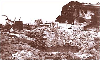 Ruins of Bach Mai Hospital in Hanoi after Christmas bombing by USA in 1974